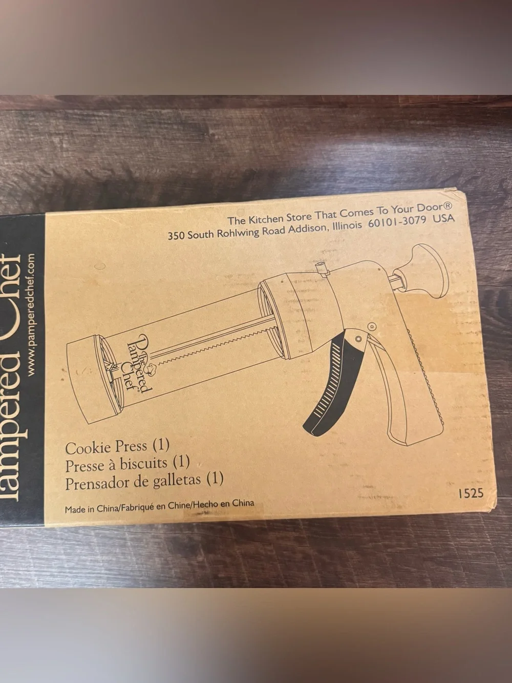 Pampered Chef Cookie Press #1525 Complete 16 Discs Recipe Card Original Box